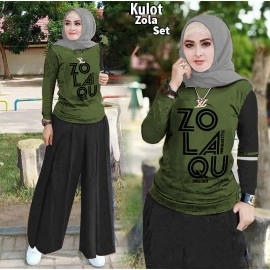 Baju Korea St Kulot Zola Armyhitam