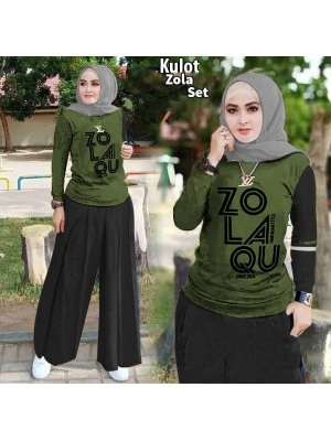 Baju Korea St Kulot Zola Armyhitam