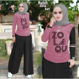 Baju Korea St Kulot Zola Dustyhitam