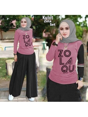 Baju Korea St Kulot Zola Dustyhitam