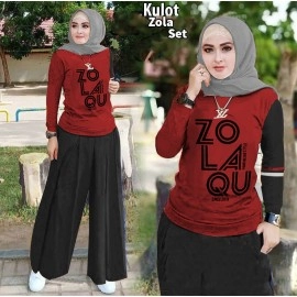 Baju Korea St Kulot Zola Maronhitam