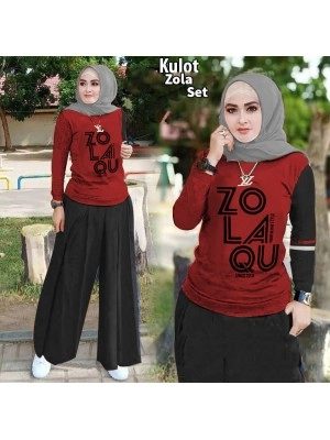 Baju Korea St Kulot Zola Maronhitam