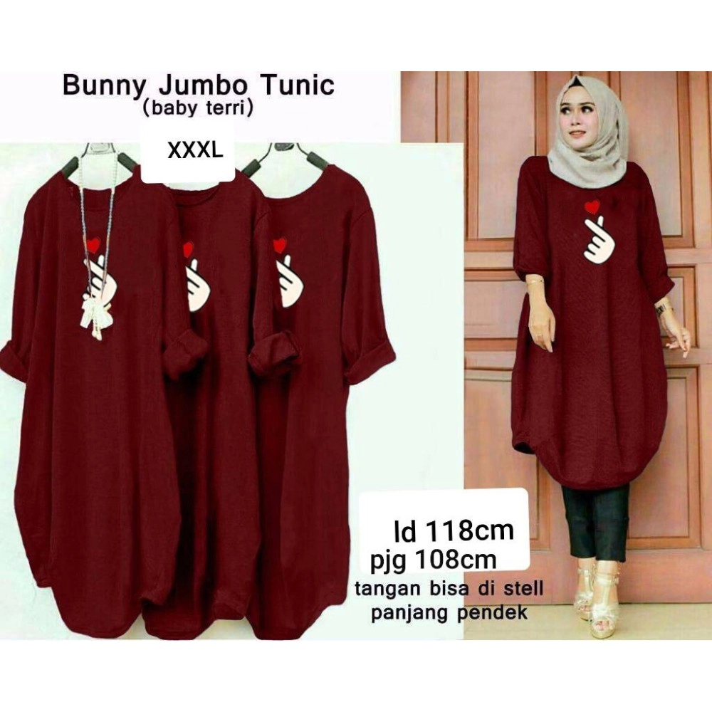 Baju Korea Tunik Heyo Ra Maroon
