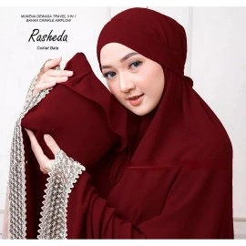 mukena.yuna Mukena Dewasa Rasheda Travel 3in1 Bahan crinkle airflow mukena.yuna Mukena Dewasa Rasheda Travel 3in1 Bahan crinkle airflow