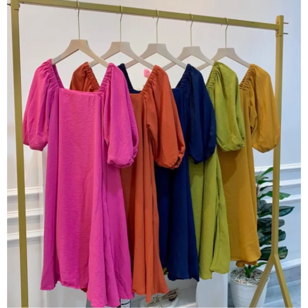 Delvia dress wanita / dress terusan wanita lengan puff Delvia dress wanita / dress terusan wanita lengan puff