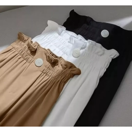 Button crepe pants / dobby pants celana kulot wanita