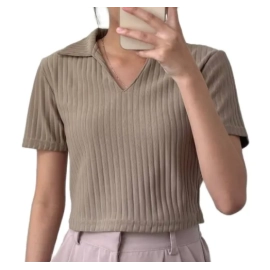 Atasan wanita lily top / atasan kerah crop top wanita  Atasan wanita lily top / atasan kerah crop top wanita