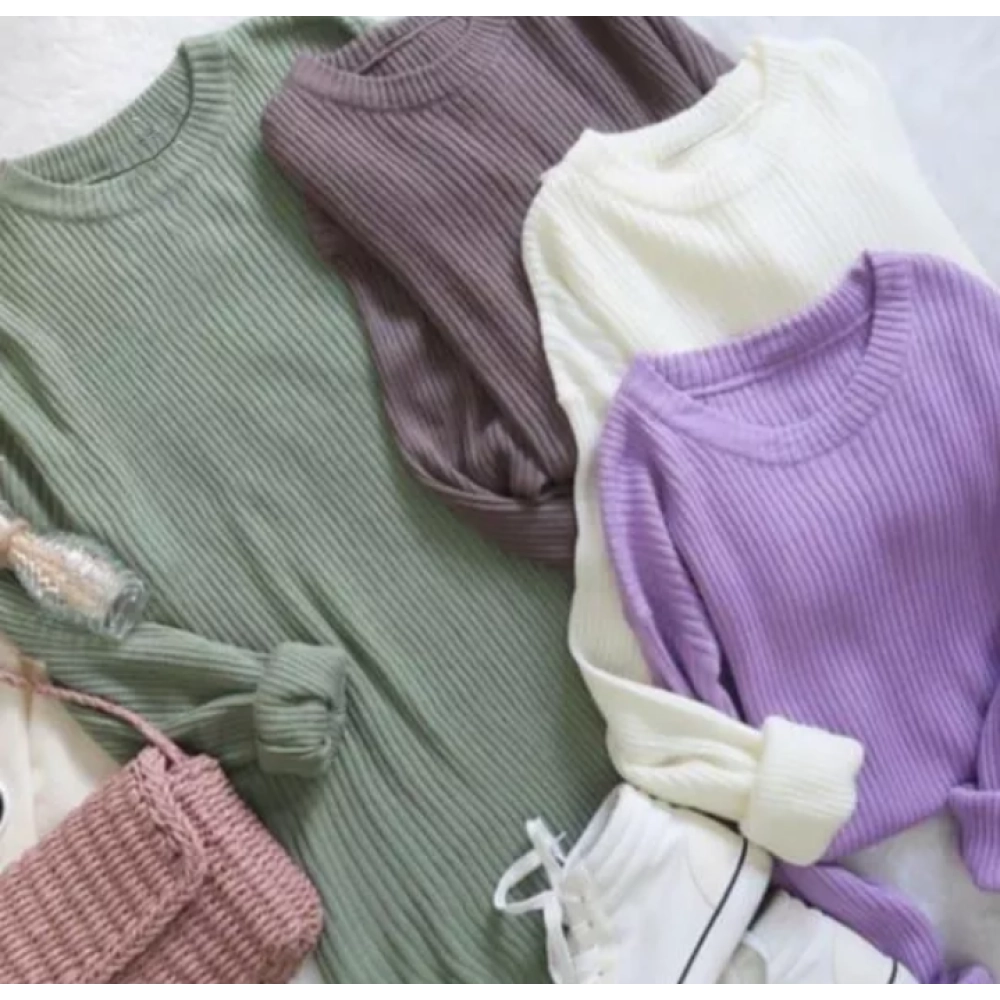 Clarissa top knit rib / longsleeve wanita atasan wanita muslim Clarissa top knit rib / longsleeve wanita atasan wanita muslim