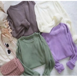 Clarissa top knit rib / longsleeve wanita atasan wanita muslim 