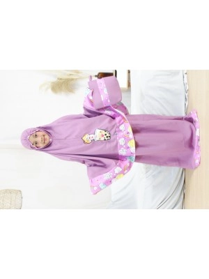 MUKENA ROS ANAK MOTIF BOBA USIA 6 - 12 CANTIK