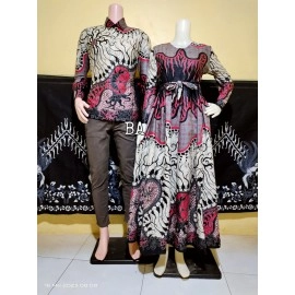 Couple batik gamis + kemeja