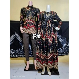 Couple batik gamis + kemeja