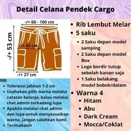 Men Flap Pocket Drawstring Waist Shorts Celana Pendek Cargo Pria Pinggang Rib Karet Melar Santai Mini Low Waist Slim-fitting Polos A-Line