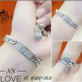 Gelang Silver Free Cincin Anti Karat Dan Luntur 024