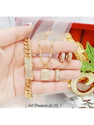 Satu Set Gelang Kotak Full Mata Lengkap Anti Karat Dan Luntur 040