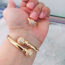 Satu Set Gelang Banggel Bulat Lengkap Anti Karat Dan Luntur 040