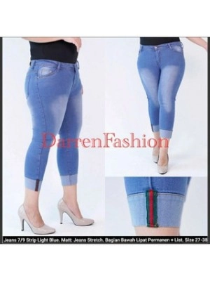 Celana 7/9 untuk wanita dewasa / Celana Jeans Wanita 7/9 Lipat Strip / Celana Cewek Best Seller