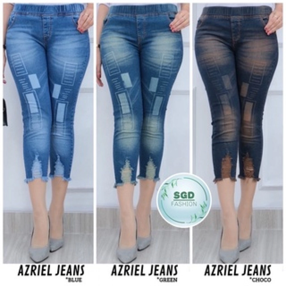 Azriel Jeans / Luna Jeans / Celana Jeans Wanita 7/9 Sablon Azriel Jeans / Luna Jeans / Celana Jeans Wanita 7/9 Sablon