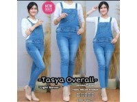Overall tasya - ice blue / jumpsuit celana panjang / jumper jeans wanita murah / overal denim wanita