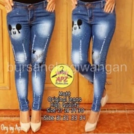 Celana Jeans Light Jeans Mutiara Tembak Karakter