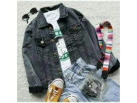 Jaket Jeans Wanita Snow Black