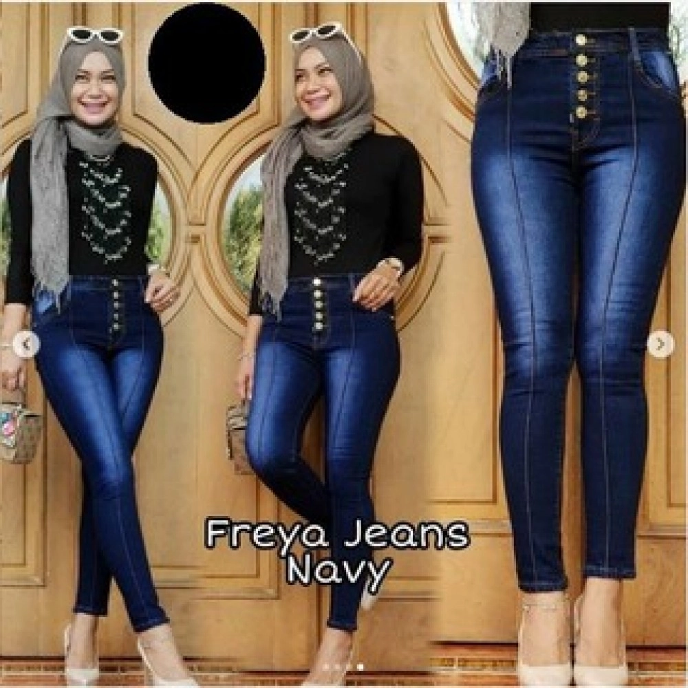Celana Jeans Panjang Wanita Highwaist Freya / Celana High Waist Cewek Freya Celana Jeans Panjang Wanita Highwaist Freya / Celana High Waist Cewek Freya