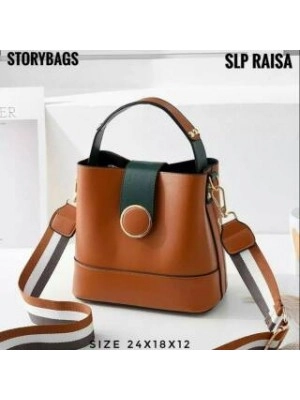 Tas Selempang Tali Panjang Raisha Kancing Besar