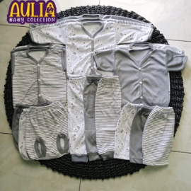 18 Pcs Baju Bayi Seri Abu Abu Perlengkapan Bayi Baru Lahir Set Baju Bayi Laki Laki Perempuan 0-3 Bulan Setelan Bayi Lengkap Newboarn