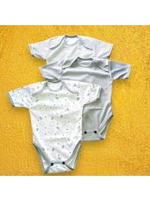 3 Pcs Jumper Bayi Seri Abu Jumper /Jumpsuit Bodysuit Jumper Bayi Laki Laki/ Jumper Bayi Perempuan 0 6 Bulan Jumper Segitiga Newboarn