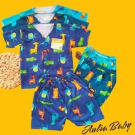 6Pcs Setelan Bayi Newborn Lengan Pendek