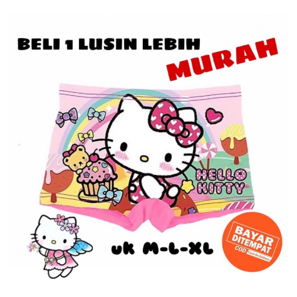 1 Lusin Celana Dalam Anak Perempuan Motif Hello Kitty 2 Tahun sampai 8 Tahun