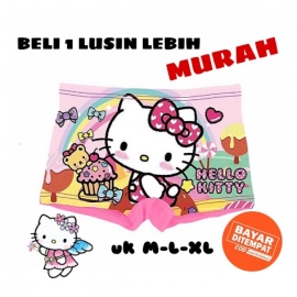 1 Lusin Celana Dalam Anak Perempuan Motif Hello Kitty 2 Tahun sampai 8 Tahun