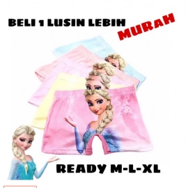1 Lusin Celana Anak Perempuan Boxer Frozen Adem