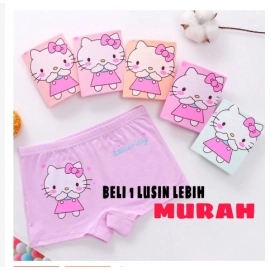 1 lusin celana dalam boxer anak perempuan hello kitty 