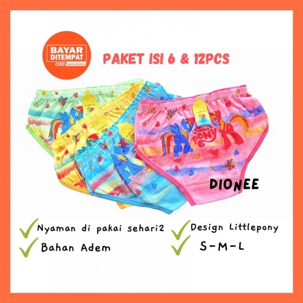 1 Lusin Celana Dalam Anak Perempuan Motif Little Pony