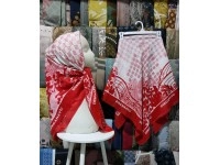 Jilbab Voal Motif Merah Putih
